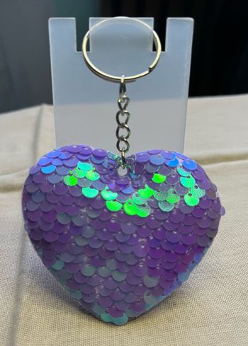 Porte clé coeur sequin