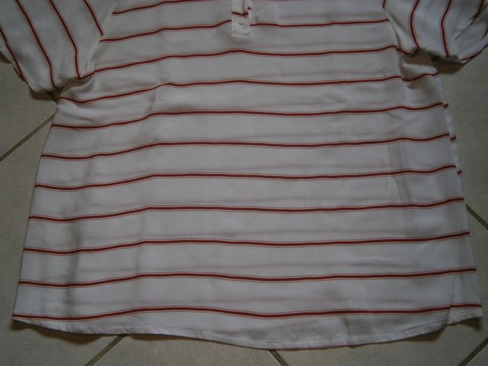 Chemisier MC blanc rayé rouge AMERICAN VINTAGE Taille 42 - photo numéro 7