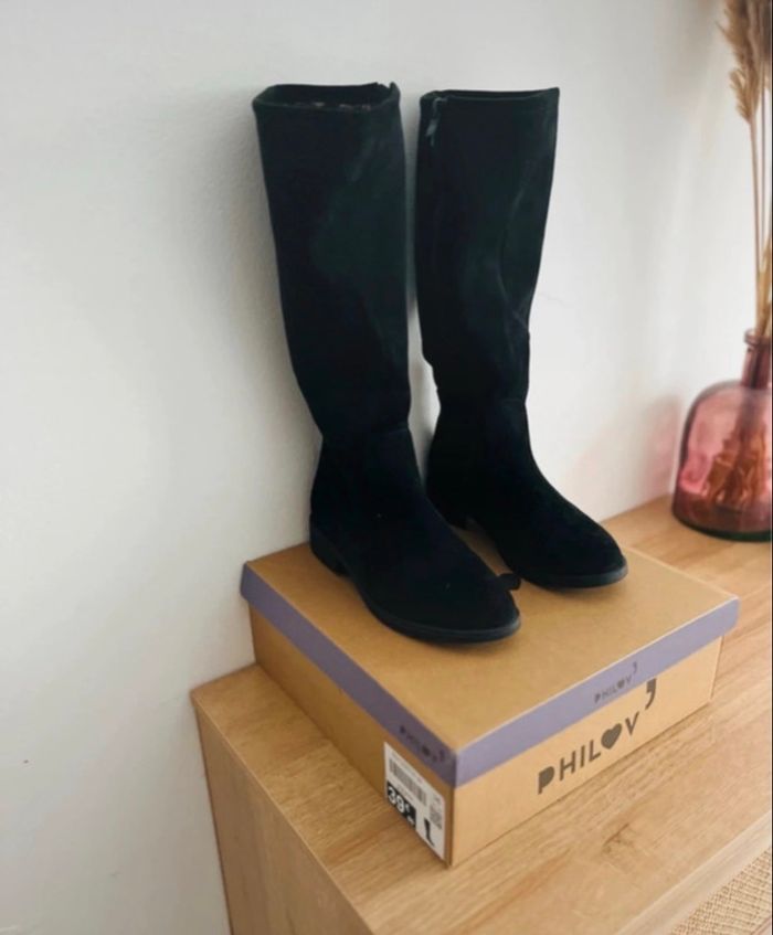 Jolies bottes mi-hautes en suédine - Chaussea - Pointure 36 - photo numéro 2