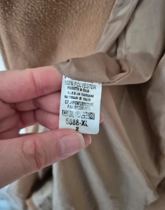 Manteau marron ceinturé avec poches et bouton - photo numéro 2