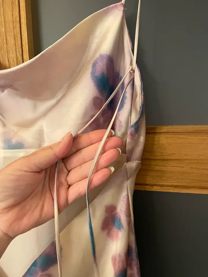 Magnifique robe été longue dos nu imprimé satinée Zara xl - photo numéro 6