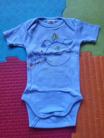 Body bleu Mistigri Absorba - 3 mois - Impeccable