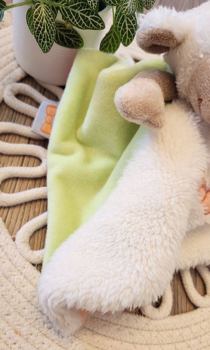 Doudou Lange Mouton Influx Blanc Vert - photo numéro 2