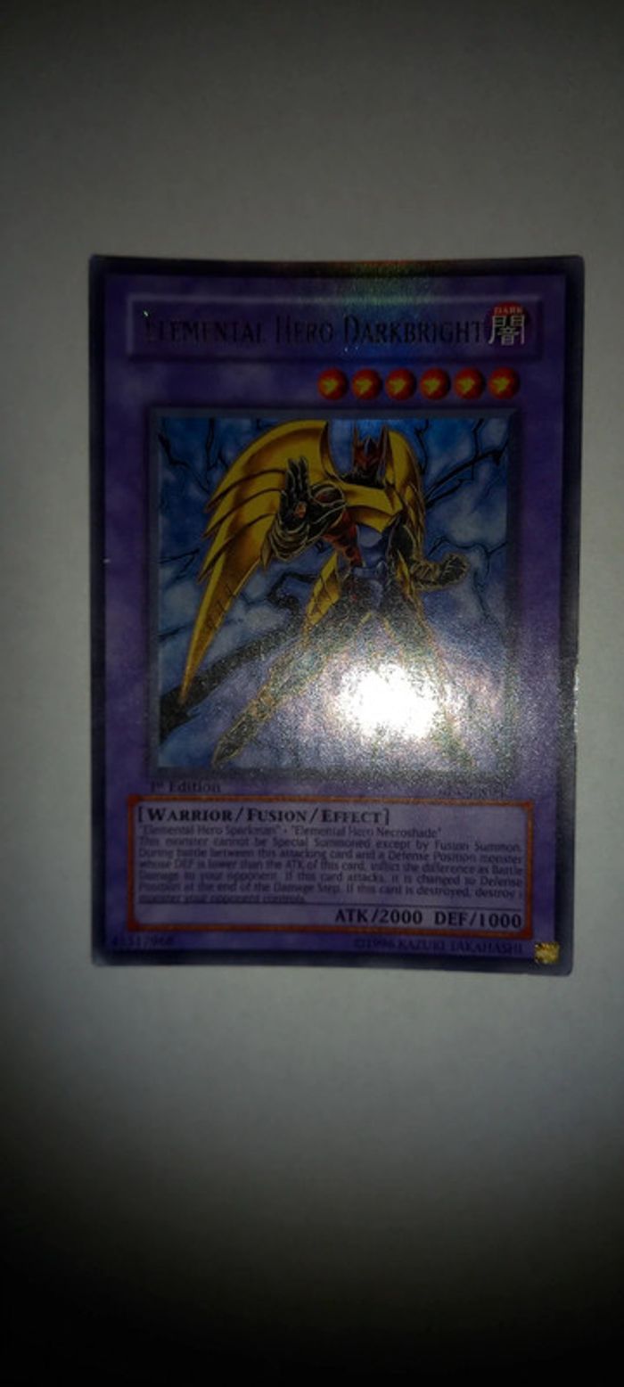 Carte yu-gi-oh! elemental hero darkbright anglais - photo numéro 2