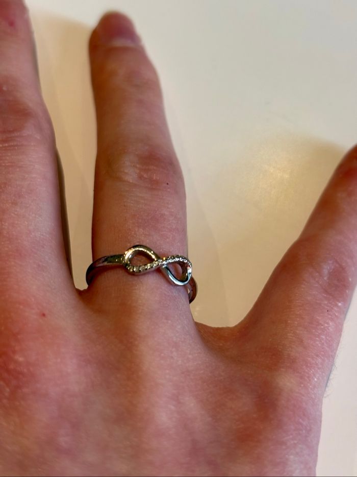 Bague argentée motif infini - Taille 48 - photo numéro 5