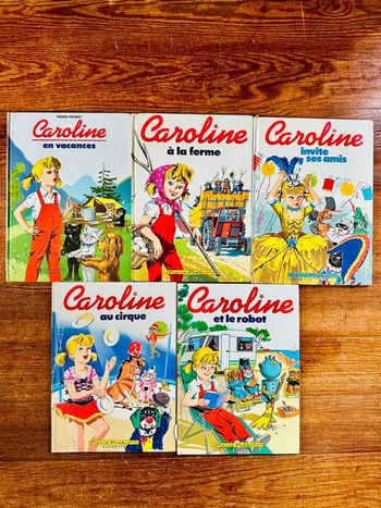 Lot de 5 livres vintage Caroline blancs bd albums Pierre Probst Hachette Jeunesse