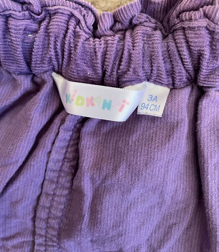 Jupe évasé Velours Maille Côtelé Couleur violet  Fille 3 ans Kid Kanai - photo numéro 6