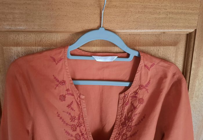 Blouse manches longues orange Promod, taille 38 - photo numéro 3