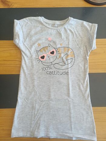 Chemise de nuit chat à paillettes