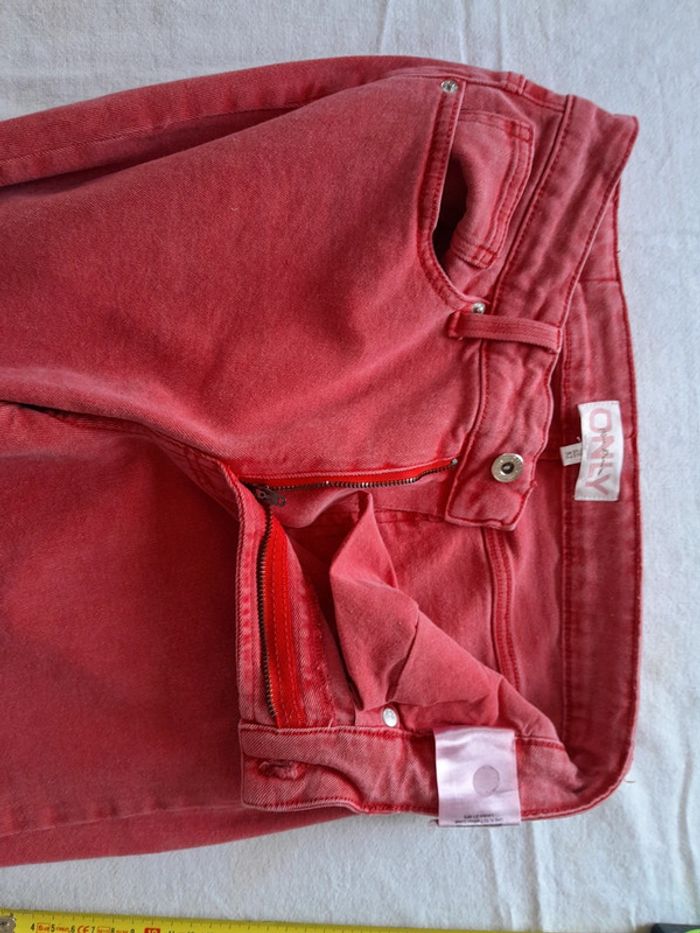 Jean taille haute rouge clair Only 28/32 - photo numéro 6