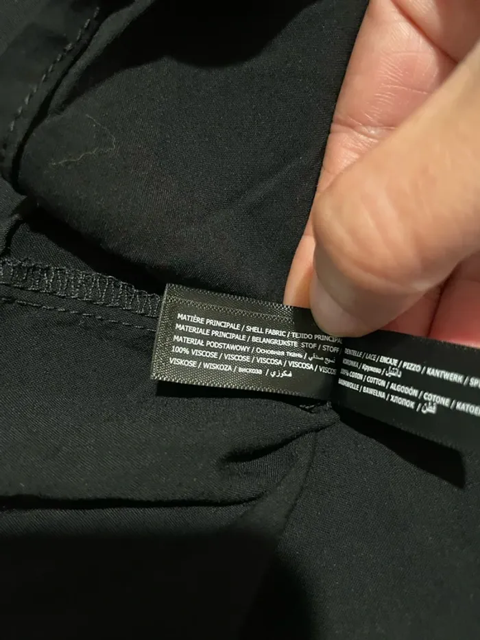 Débardeur haut court crop top noir dentelle col dos noeud undiz taille XS - photo numéro 8