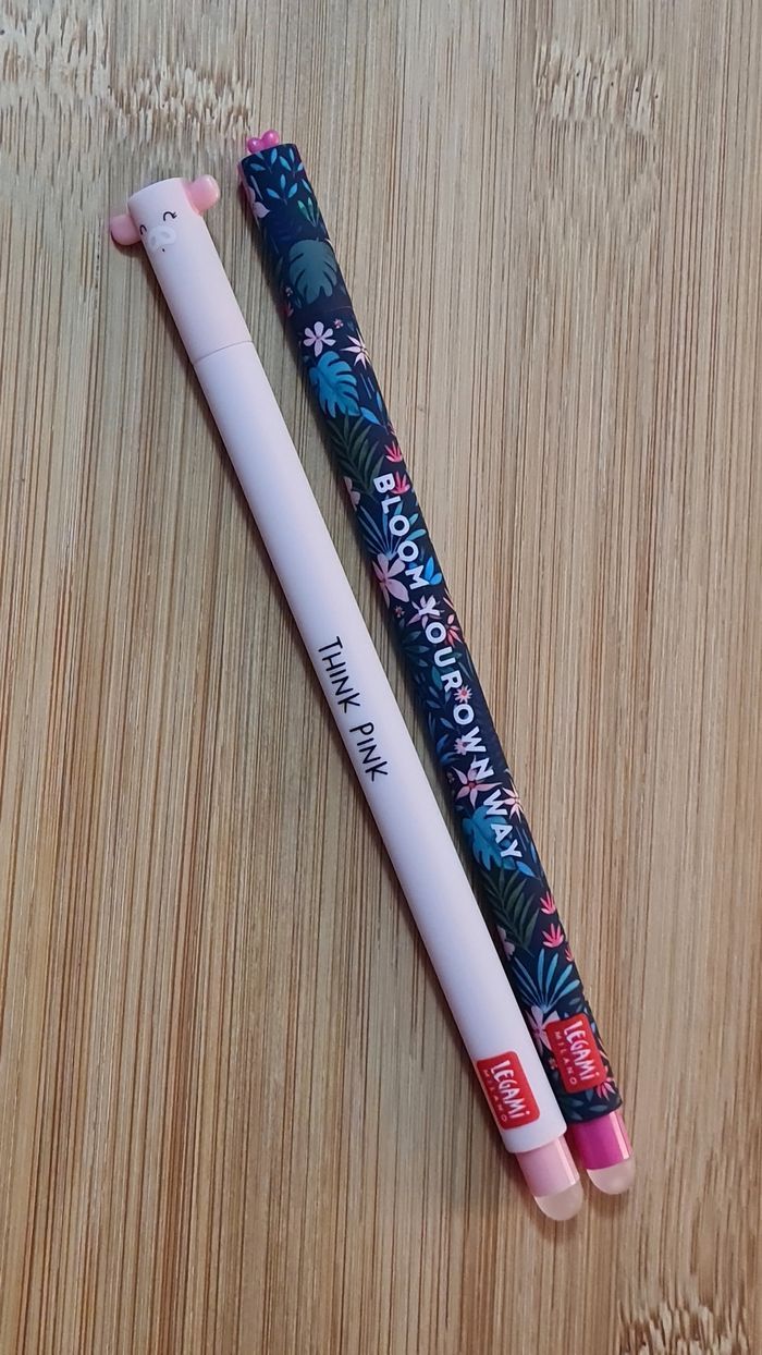 Legami Cochon 🐷+ Fleur 🌸= 2 Stylos Effaçables Neufs