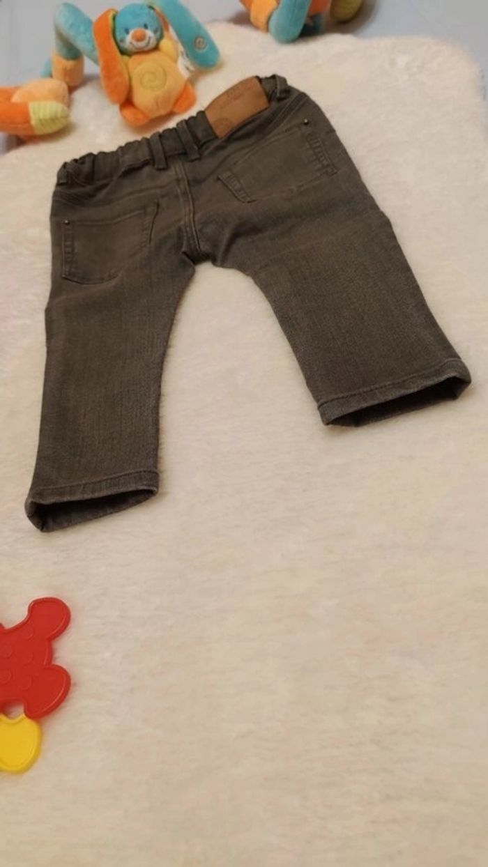 Jean slim stretch gris foncé T. 6-9 mois Zara / Zara Baby - photo numéro 4