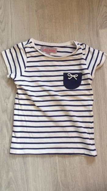 T-shirt marinière bébé fille Lisa Rose 2-3 ans 98 cm