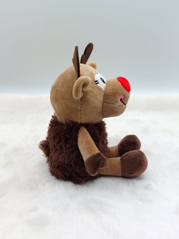Peluche doudou renne marron Rudolph au nez rouge WINDEL GmbH 25 cm Lidl ?? - photo numéro 4