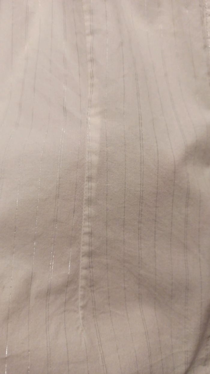 Chemise femme blanche à rayures argenté taille 40 marque Etam - photo numéro 3