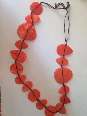 Sautoir orange - nacré