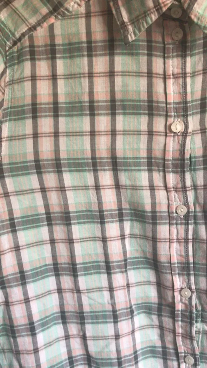 Chemise à carreaux verte H&M - photo numéro 3