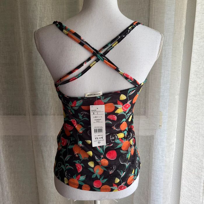 débardeur noir imprimé fruits neuf - photo numéro 3