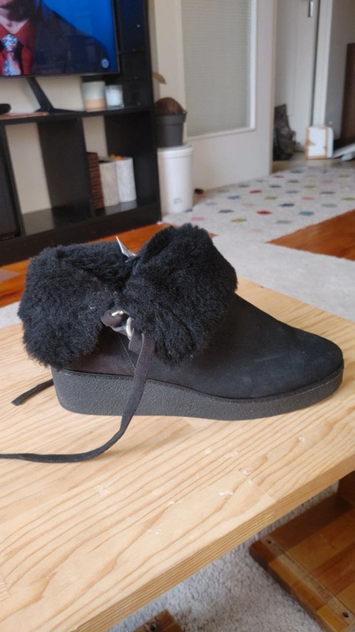 Boots bottine fourré véritable nubuk daim - photo numéro 17