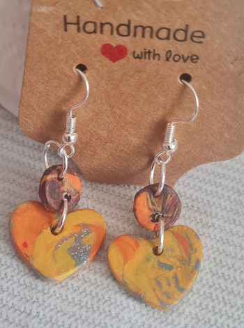 Boucles d’oreilles cœur – Fait main – Spécial Saint-Valentin