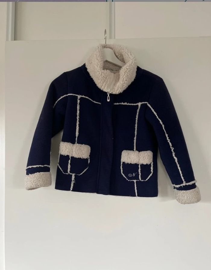 Veste fille 8 ans bleu marine doublée sherpa – Nirvana