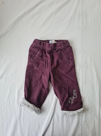 Pantalon en velours doublé 12 mois