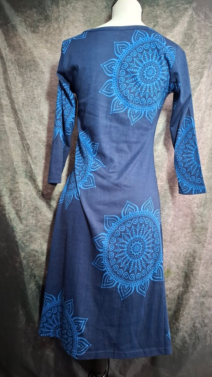 Robe bleu imprimé mandala bohème ethnique - photo numéro 7
