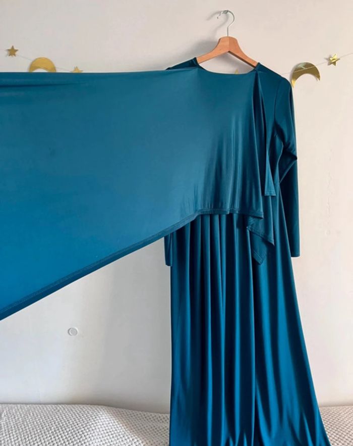 Robe Longue En Bleu Pétrole Taille M/L - photo numéro 6