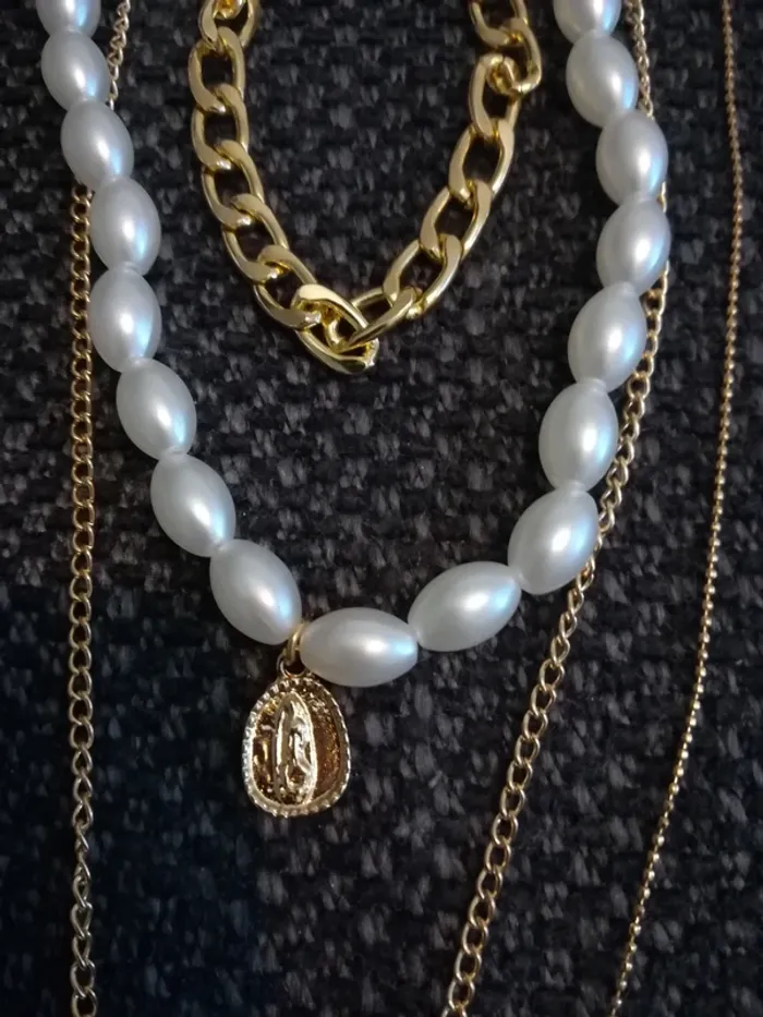 Magnifique collier doré à 4 rangs, Shein, neuf avec étiquette - photo numéro 4