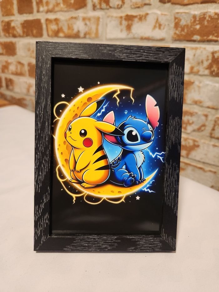 Cadre décoratif pikachu et stitch
