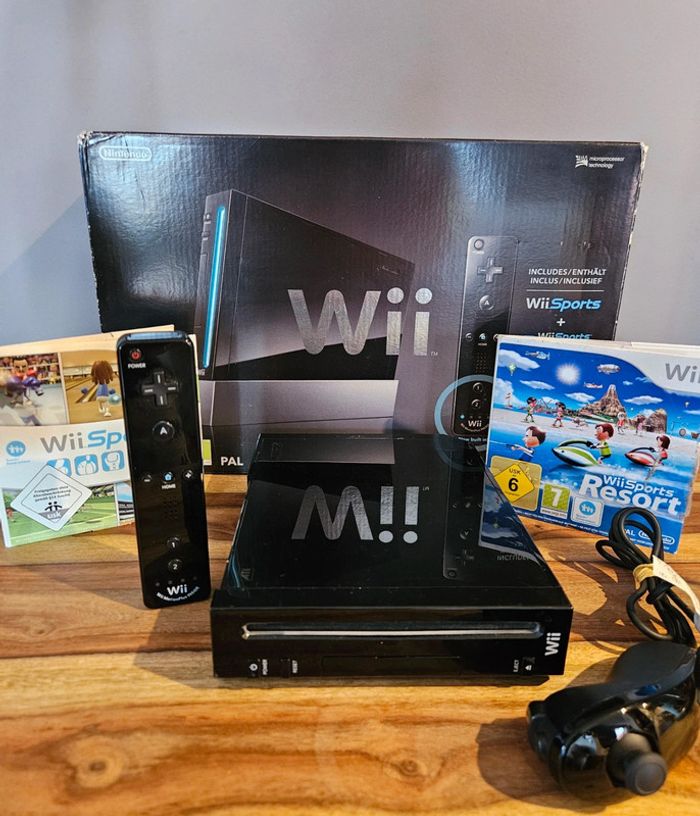 Nintendo Wii noir # Pack Wii Sports Resort en boite #