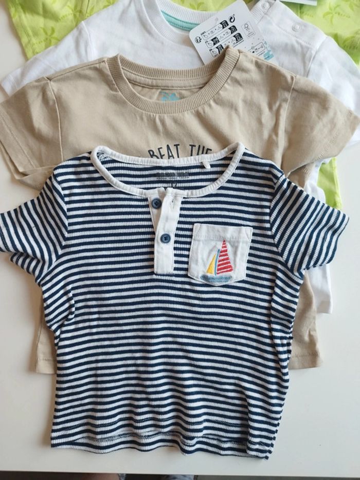 Lot tee-shirt bébé garçon 12 mois - photo numéro 3