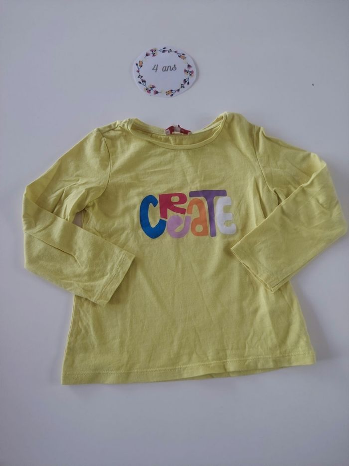 Lot de 3 t-shirts manches longues fille 4 ans catimini tbe - photo numéro 6