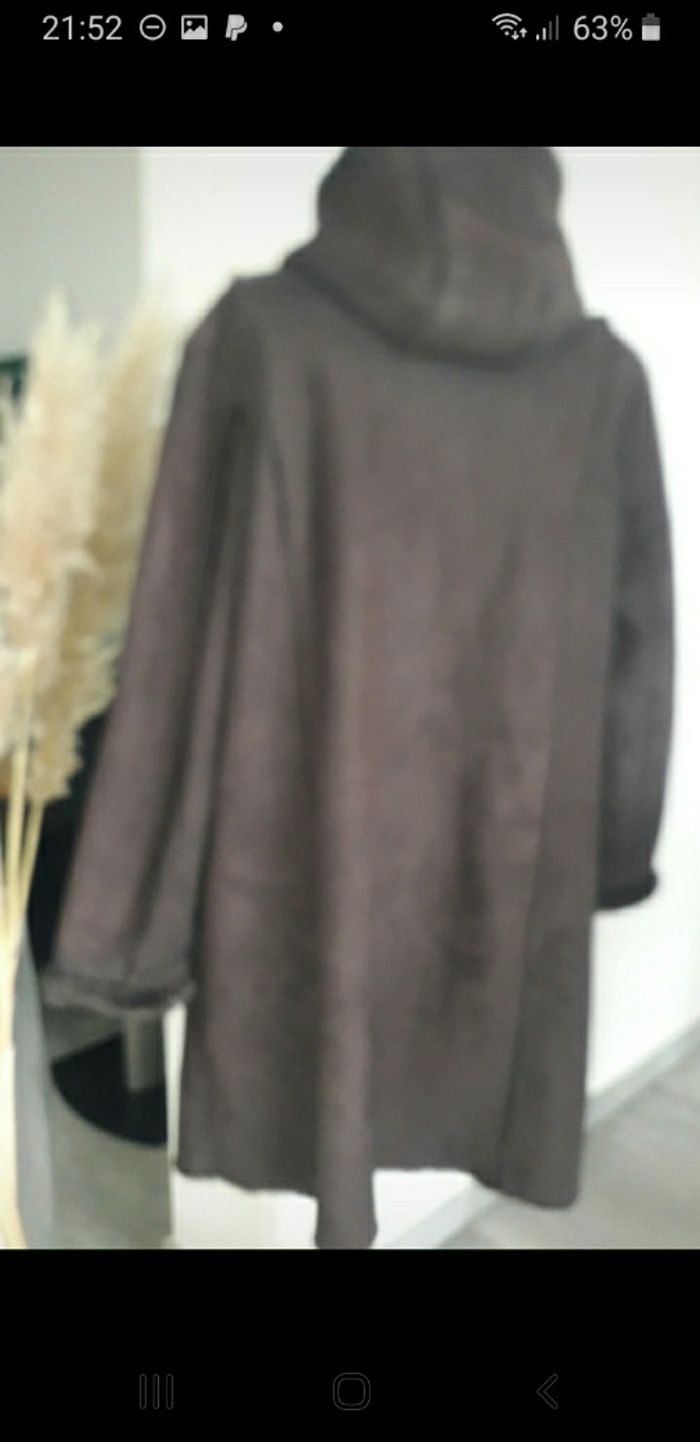 Manteau duffle coat femme effet mouton retourné marron Canda taille 48 - photo numéro 5