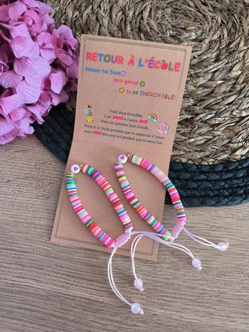 🎀 Lot de 2 Bracelets "Retour à l'école" - Maman & Enfant 🎀
