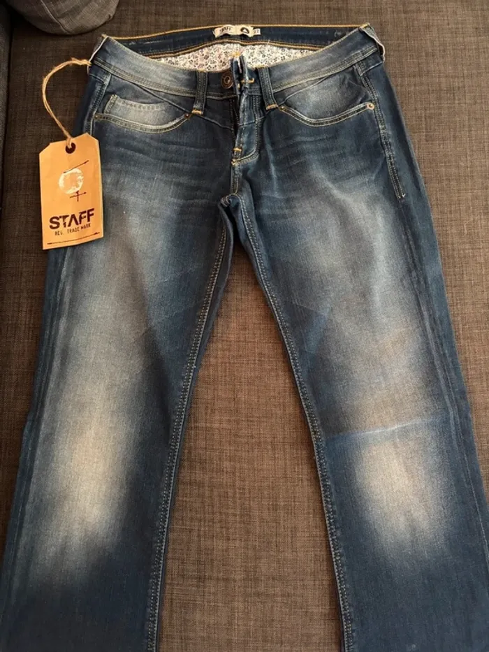 Jean flare bleu moyen - STAFF - Taille 27 - photo numéro 3