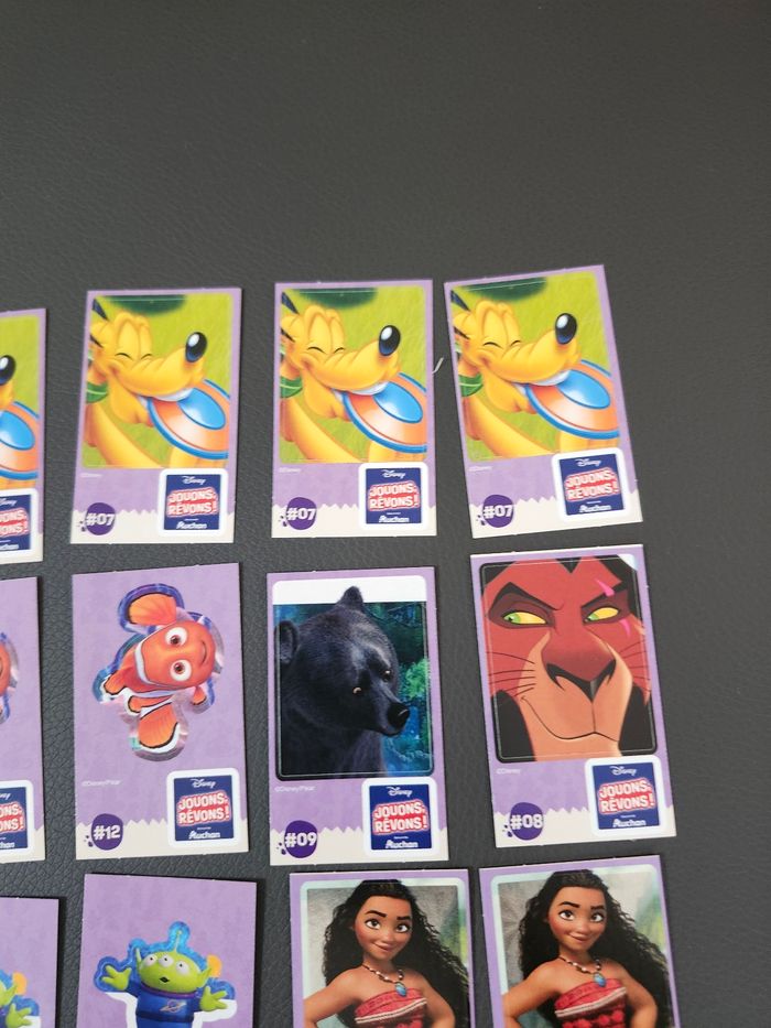 cartes autocollants lot ou unité  disney pixar enfant jouons rêvons auchan - photo numéro 4