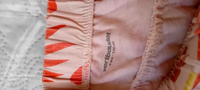 Jupe courte à volants motif feuillage corail fille 8 ans vert baudet - photo numéro 8