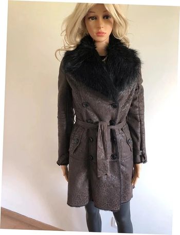 Manteau marron avec fausse fourrure noire Morgan taille 36 jamais porté