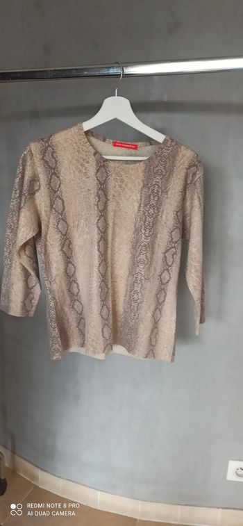Pull beige serpent en laine mélangée Alain Manoukian