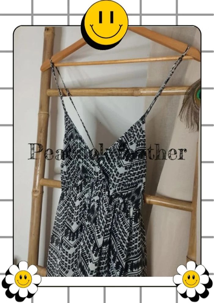 Robe longue asymétrique noire et blanche le temps des cerises TU - photo numéro 2
