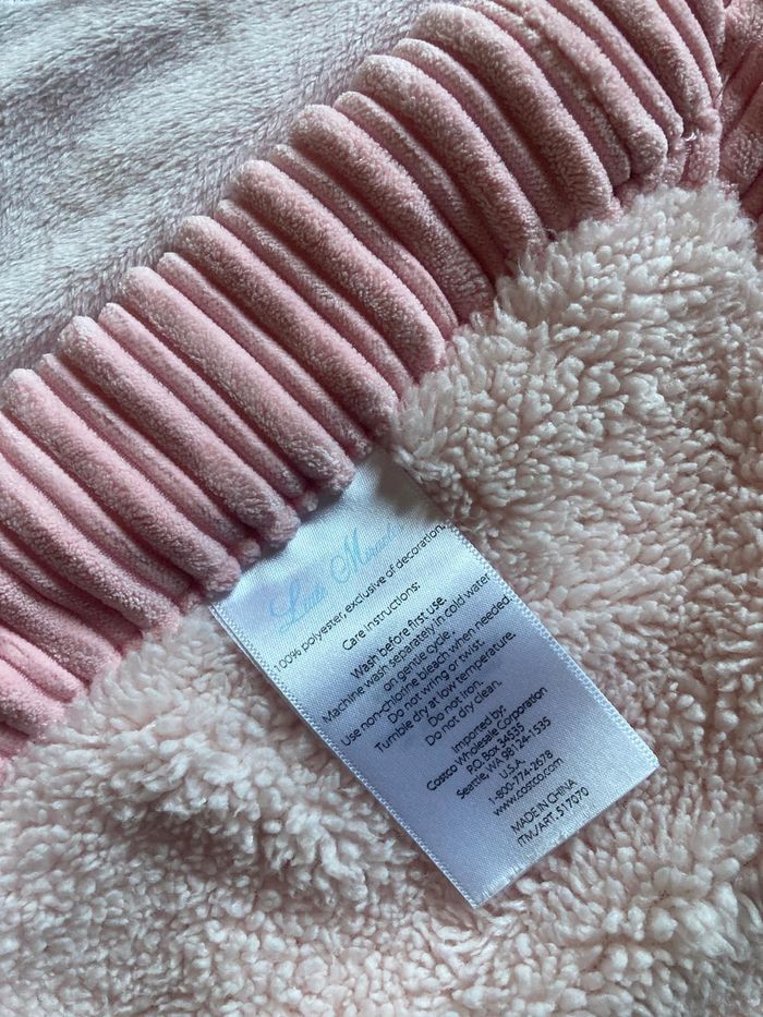 Plaid couverture bébé Little Miracles rose, motif lapin, tout doux - photo numéro 2