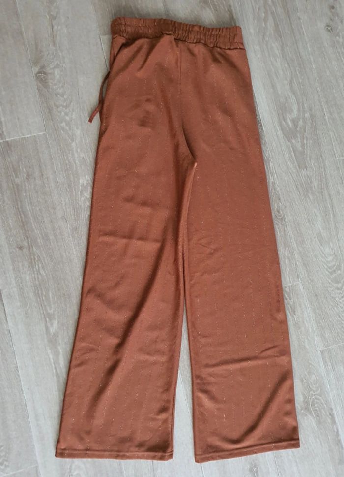Pontalon marron taille s/m à jambes larges - photo numéro 5