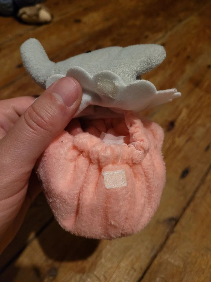 RARE Peluche Babar Flore Céleste Parfums 10cm doudou bourse porte monnaie rose éléphant collection - photo numéro 5