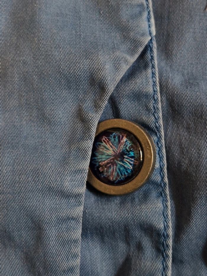 Veste courte bleue desigual indiquée taille 36 mais convient mieux à un 34 - photo numéro 5