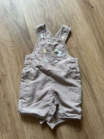 Chien barboteuse tenue baptême combinaison salopette bébé enfant 1 mois gris très bon état