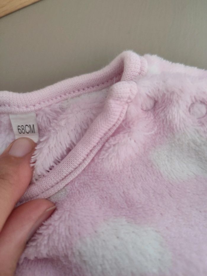 Pyjama chaud rose 2 pièces 6 mois Auchan - photo numéro 3