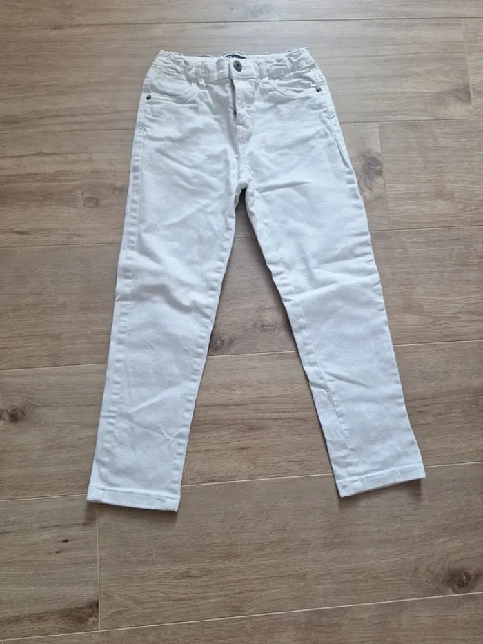 Jean slim blanc fille 7-8 ans tex