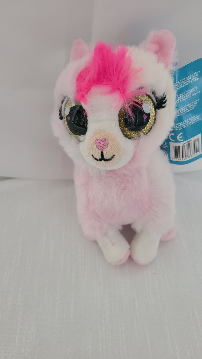 Doudou Peluche Lama Rose Gros Yeux - photo numéro 6